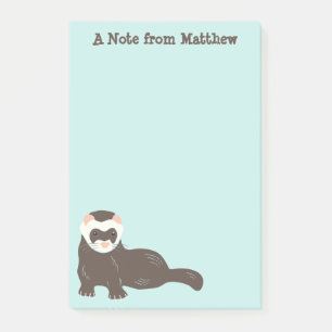 Bloco De Notas Brown Ferret Mint Green Personalizado
