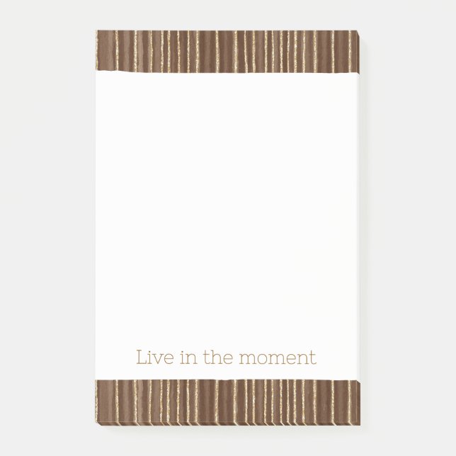 Bloco De Notas Brown Gold Stripes  (Frente)