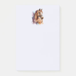 Bloco De Notas Brown Horse Head Portrait in Watercolor