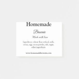 Bloco De Notas Brownie caseiro feito com amor adicionar texto sit