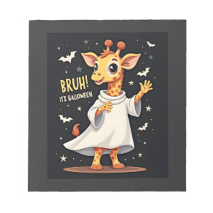 Bloco De Notas Bruh É Halloween Girafa Fantasma Dabbing Engraçado