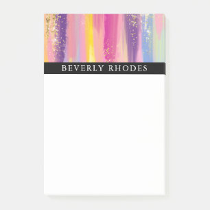Bloco De Notas Brushstrokes e Sparkles coloridos brilhantes do