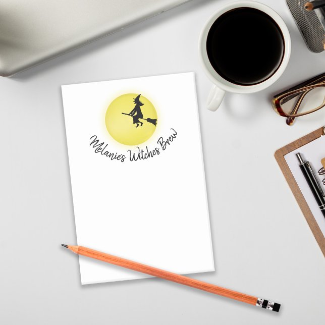 Bloco De Notas Bruxa Branca de Halloween Cheia (Criador carregado)