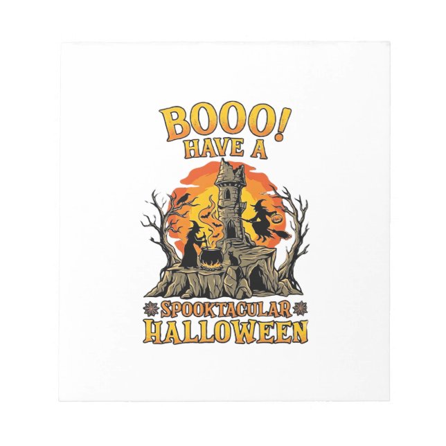 Bloco De Notas Bruxa do Caldeirão do Castelo de Halloween Espetac (Frente)