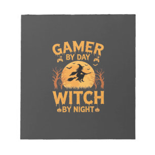 Bloco De Notas Bruxa Gamer Design de Halloween de Jogos