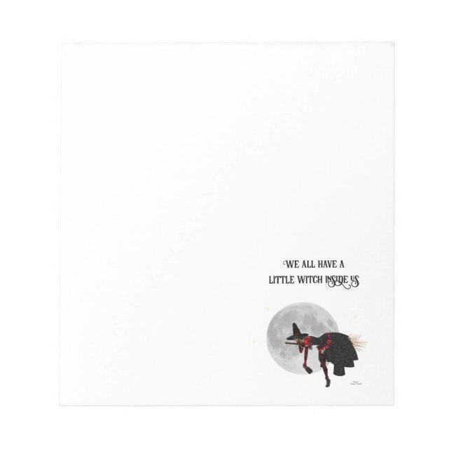 Bloco De Notas Bruxa Tipsy no Notepad de Broom Voador (Frente)