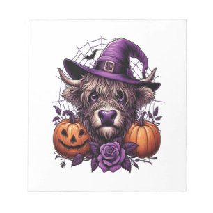 Bloco De Notas Bruxa Vaca Highland de Halloween
