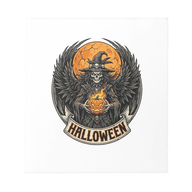 Bloco De Notas Bruxa Vintage de Halloween Gótico (Frente)
