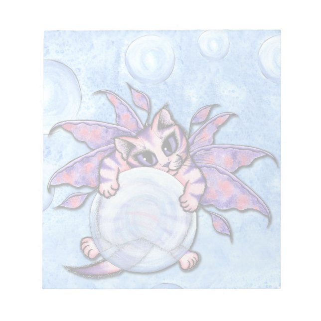 Bloco De Notas Bubble Fairy Kitten Fantasy Cat Art Notepad (Frente)