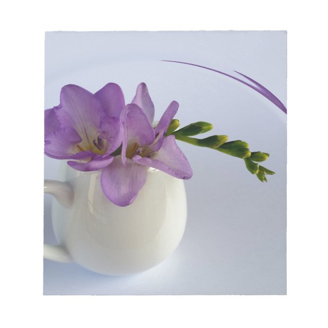 Bloco De Notas buchas de freesia púrpura (Frente)