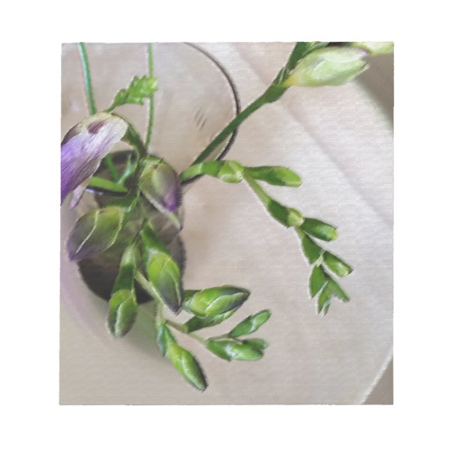 Bloco De Notas buchas de freesia púrpura (Frente)