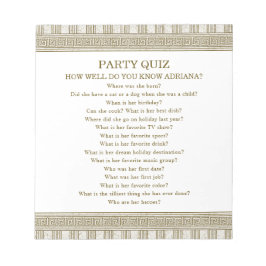 Bloco De Notas Budget Toga Party Quiz