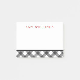 Bloco De Notas Buffalo Check Black & White Xadrez Personalizada
