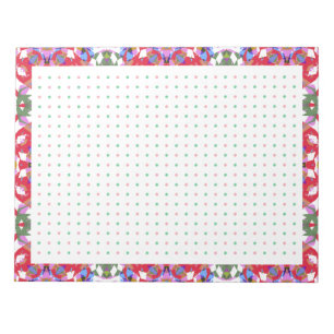 Bloco De Notas BuJo Planner, Grelha de Natal Cheerful Red