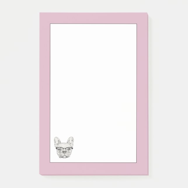 Bloco De Notas Buldogue do hipster (Frente)