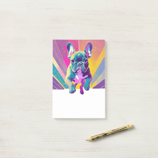Bloco De Notas Buldogue Francês (Na mesa)