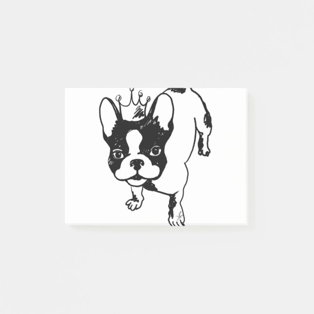 Bloco De Notas Buldogue francês com coroa (Frente)