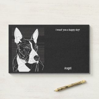 Bloco De Notas Bull Terrier Abstrato Art Dog Name