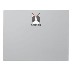 Bloco De Notas Bulldog Francês Bonito com Nome Personalizado