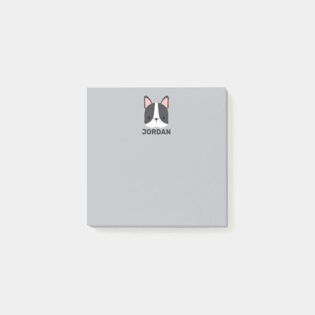 Bloco De Notas Bulldog Francês Bonito com Nome Personalizado (Frente)