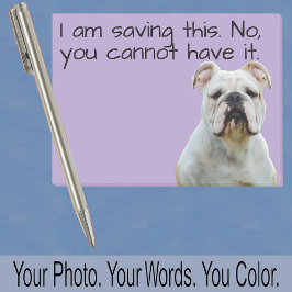 Bloco De Notas Bulldog or Your Dog Photo—Stocking Stuffer Cute