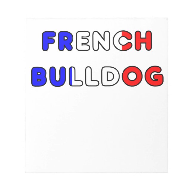 Bloco De Notas bulldogue francês flg no nome (Frente)