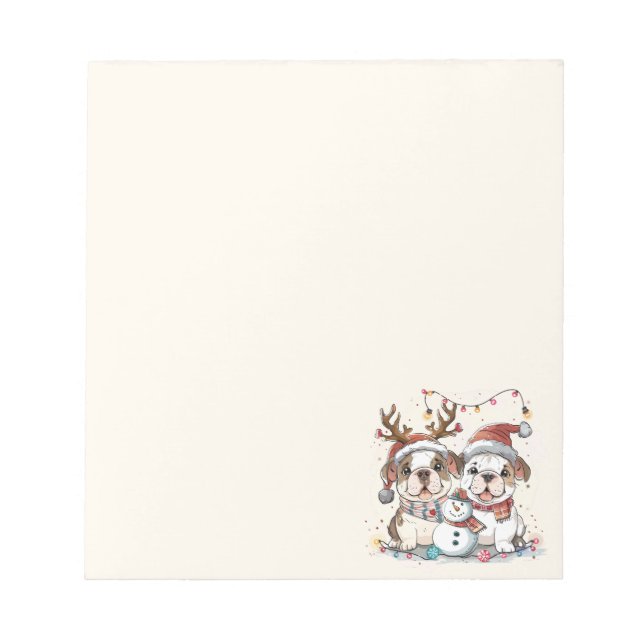 Bloco De Notas Bulls Ingleses de Natal (Frente)