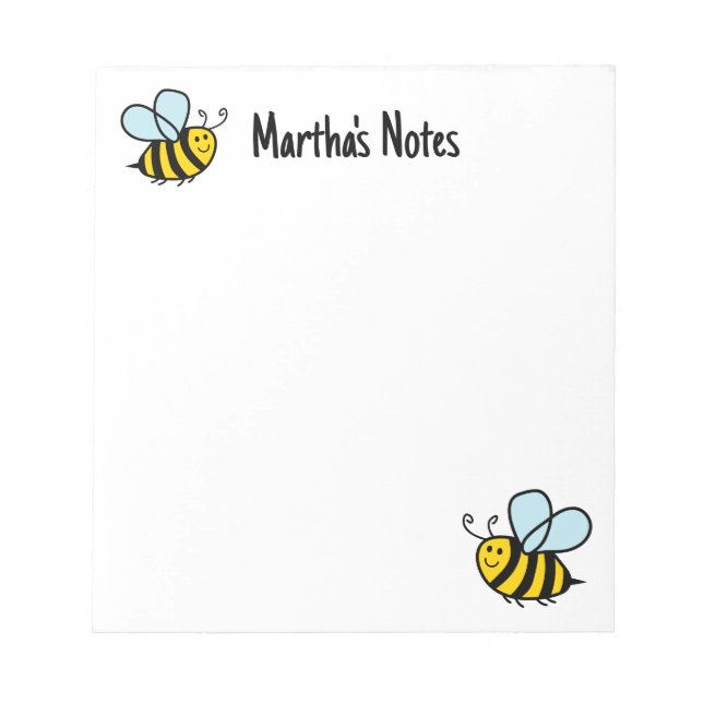 Bloco De Notas Bumble bonito, cartoon design notebook personaliza (Frente)