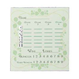 Bloco De Notas Bunco Pad March Green Floral Art Nouveau