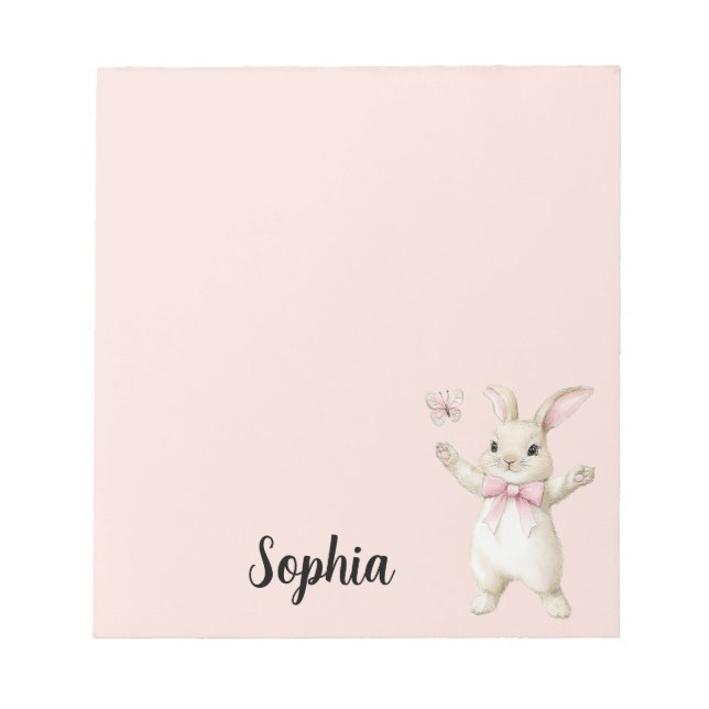 Bloco De Notas Bunny Butterfly Blush Rosa   (Frente)