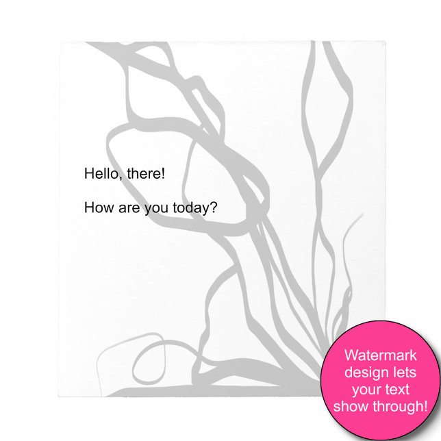 Bloco De Notas Buquê Blanc: Abstrato branco e preto (Criador carregado)