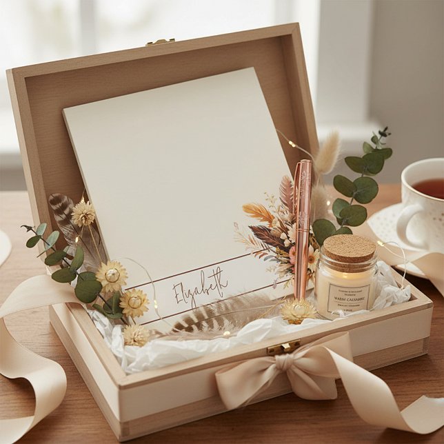 Bloco De Notas Buquê boho personalizado em tons terrosos (Criador carregado)