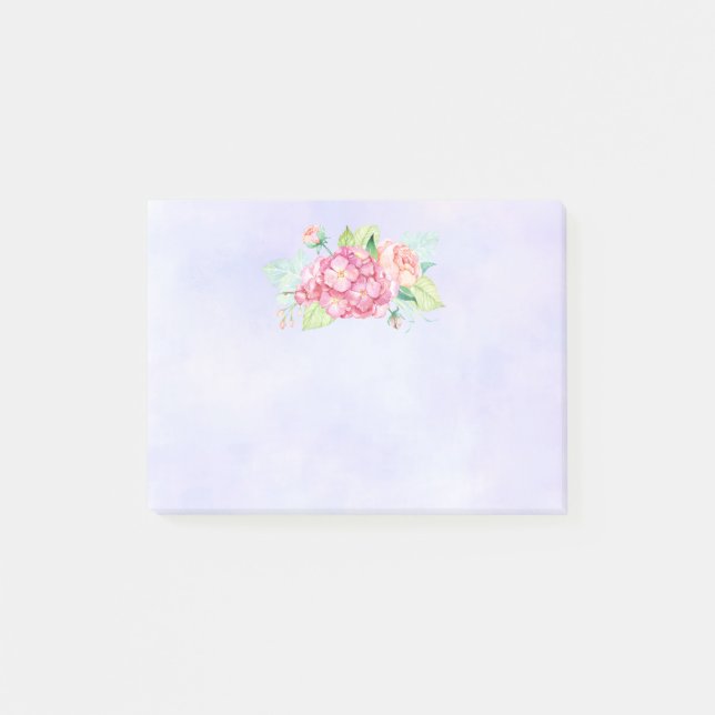 Bloco De Notas Buquê de Aquarela Rosa Elegante (Frente)
