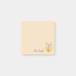 Bloco De Notas Buquê de flores de trevo monograma professor