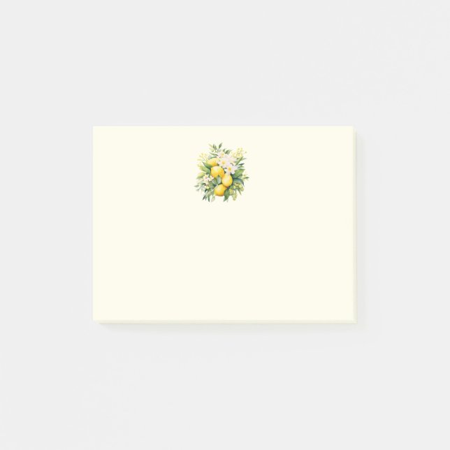 Bloco De Notas Buquê de Limão com Flores Brancas (Frente)