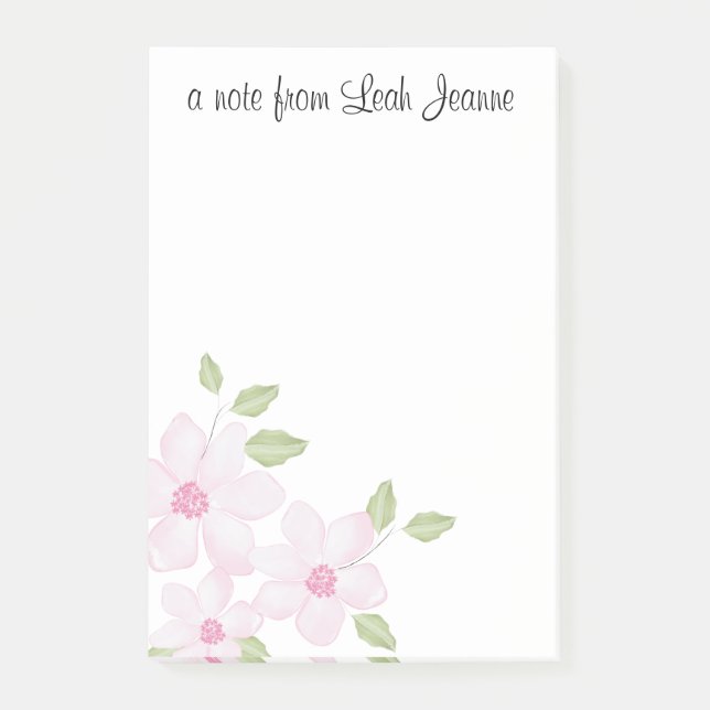Bloco De Notas Buquê de Peônias Rosa Bonito (Frente)