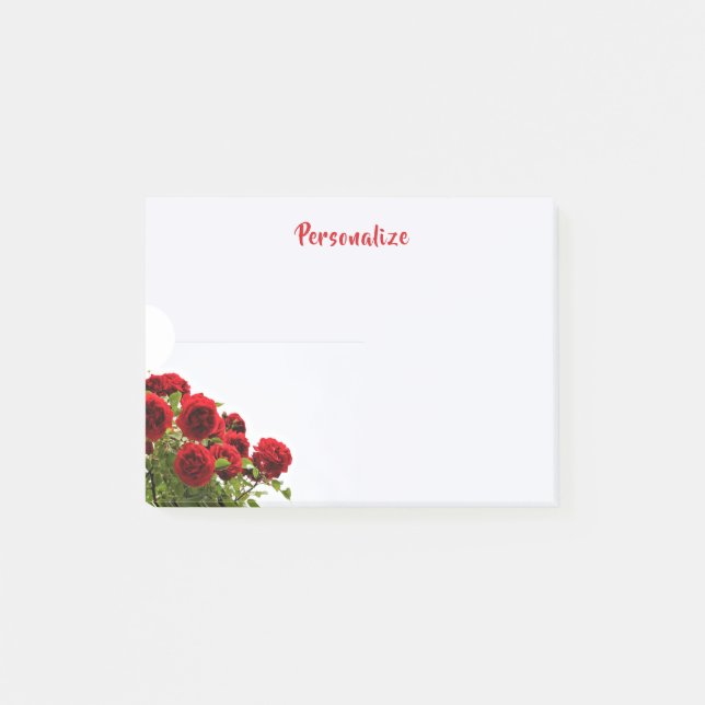 Bloco De Notas Buquê de Rosas Vermelhas Românticas e Elegantes Pe (Frente)