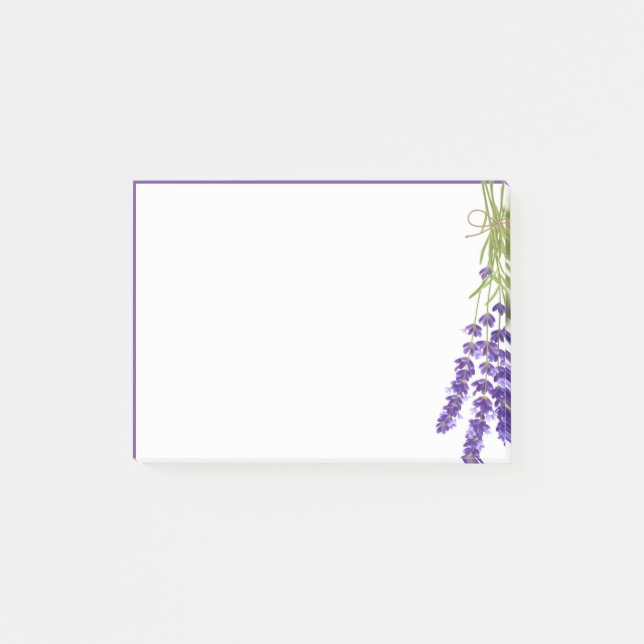 Bloco De Notas Buquê Flor de Lavanda de Aquarela (Frente)