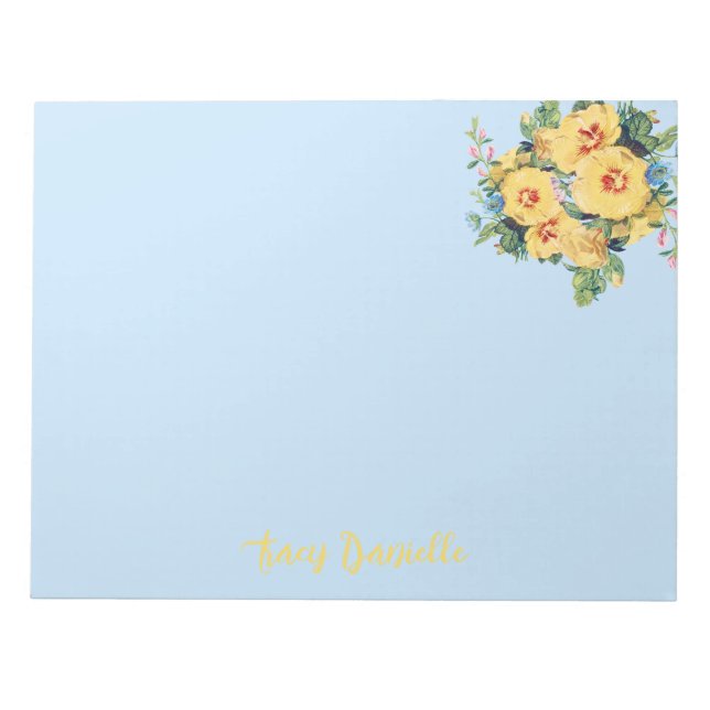 Bloco De Notas Buquê Floral Bonito Personalizado  (Frente)