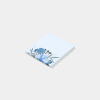 Bloco De Notas Buquê Floral com Pintor de Mão Azul