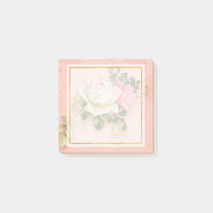 Bloco De Notas Buquê Rosa Rosa e Branco