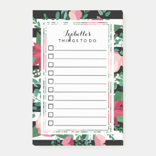 Bloco De Notas Buquê vermelho & cor-de-rosa bonito - para fazer 