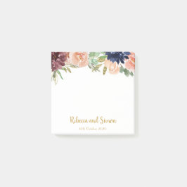 Bloco De Notas Burgundy Floral Wedding
