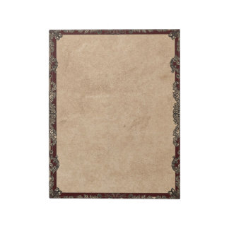 Bloco De Notas Burgundy - Frame Antiquado do Rico, Tan Vintage Pa