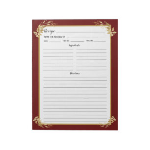 Bloco De Notas Burgundy Notepad Binder Recipiente de Folhagem Dou