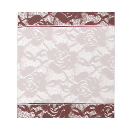 Bloco De Notas Burgundy Red Lace Floral