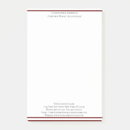 Bloco De Notas Burgundy White Professional Business Personalizado