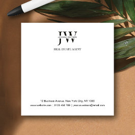 Bloco De Notas Business Address Monogram Real Estate Business