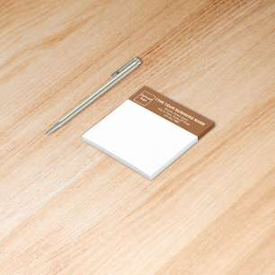Bloco De Notas Business Brown Cabeçando Branco Quadrado poste sua