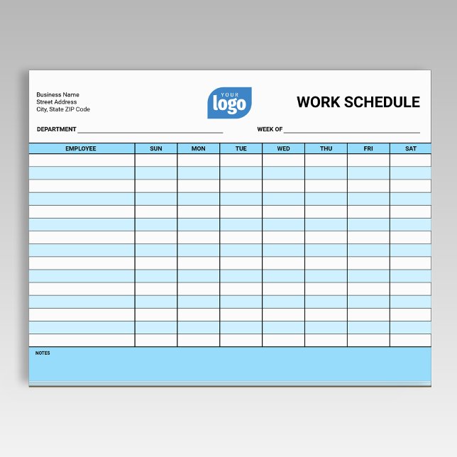 Bloco De Notas Business Logo Work Employee Schedule Notepad (Criador carregado)